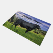 ブラックアンパーソナライズされたガスブランケット ドアマット (アングル)