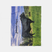 ブラックアンパーソナライズされたガスブランケット フリースブランケット (正面)