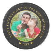 ブラックアン最高のド金ゴールド賞与パパ父の日の写真 アイスホッケーパック (正面)