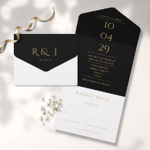 ブラックアン金ゴールドモノグラム結婚ミニマリスト