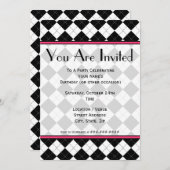 ブラックアーガイルファッション招待状 招待状 (正面/裏面)