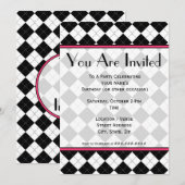 ブラックアーガイル ファッション ご招待 招待状 (正面/裏面)