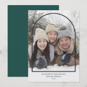 ブラックアーチオーバーレイシンプルホリデーフォトカード シーズンカード (正面/裏面)