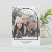 ブラックアーチオーバーレイシンプルホリデーフォトカード シーズンカード (スタンド正面)