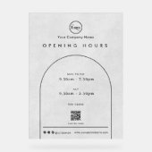 ブラックアーチカンパニーロゴQRコード営業時間 アクリルサイン (正面)