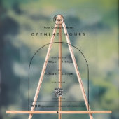 ブラックアーチカンパニーロゴQRコード営業時間 アクリルサイン (ニュートラル)