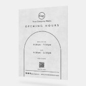 ブラックアーチカンパニーロゴQRコード営業時間 アクリルサイン (傾斜)