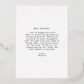 ブラックアーチフォイル卒業サンキューカード 箔招待状 (裏面)