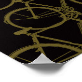 ブラックアートに描かれた自転車 ポスター (角)