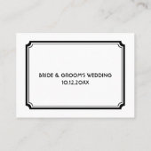 ブラックアートデコ結婚レトロの客席カード プレイスカード (裏面)