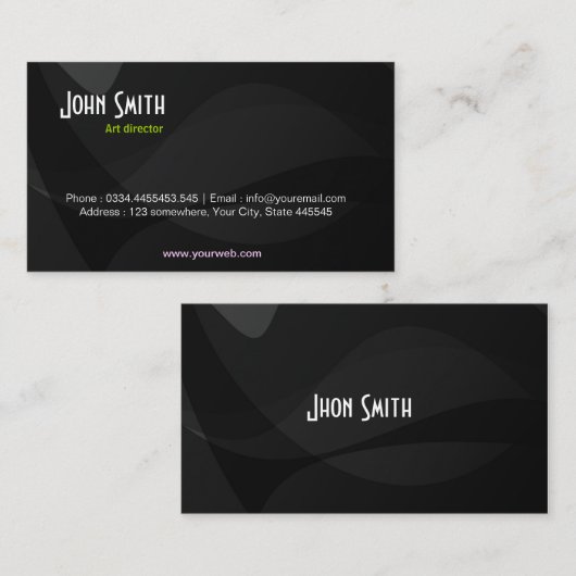 ブラックアートビジネスカード 名刺 (正面/裏面)