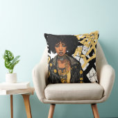 ブラックアーバン美しいロック転がレザージャケット反乱者 クッション (椅子)