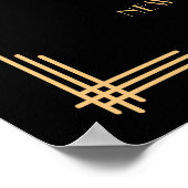 ブラックアールデコウェディングレセプションサイン18インチx 24インチ ポスター (角)