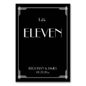 ブラックアールデコ素晴らしギャツビー結婚のテーブル番号 テーブルナンバー (裏面)