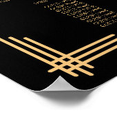 ブラックアールデコ結婚の座席表19表 ポスター (角)