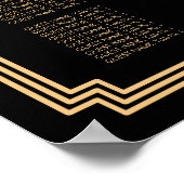 ブラックアールデコ結婚の座席表 ポスター (角)