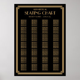 ブラックアールデコ結婚の座席表 ポスター
