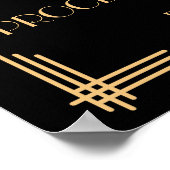 ブラックアールデコ金ゴールドギャツビーオープンバーサイン18x24 ポスター (角)