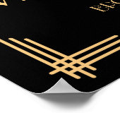 ブラックアールデコ金ゴールドギャツビーGuestbook Sign 18x24 ポスター (角)