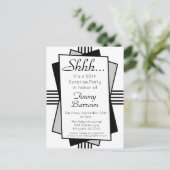 ブラックアールデコ50thサプライズパーティー誕生日 インビテーションポストカード (スタンド正面)