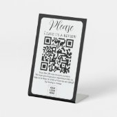 ブラックア離れレビュQRコードペデスタル記号 台座サイン (正面)