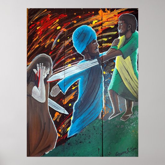 ブラックイエスがゲツセマネで逮捕される ポスター (正面)