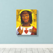 ブラックイエスポートレート キャンバスプリント (インサイチュ (ウッドフロア))