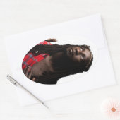 ブラックイエズスのステッカー 楕円形シール (封筒)