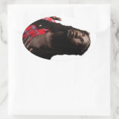 ブラックイエズスのステッカー 楕円形シール (バッグ)