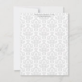 ブラックイエローアクアダマスウェディングカスタム座席表 招待状 (裏面)