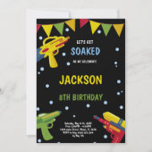 ブラックイエローウォーターガン招待状 招待状 (正面)