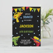 ブラックイエローウォーターガン招待状 招待状 (スタンド正面)