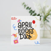 ブラックイエローエイプリルフールズデイ明カラフルるい シーズンカード (スタンド正面)