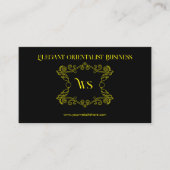 ブラックイエローオリエンタリストオーナメント 名刺 (正面)