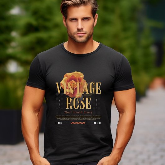 ブラックイエローオレンジヴィンテージバラ未聞の物語 Tシャツ