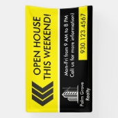 ブラックイエローオープンハウスディレクション実在エテート 横断幕 (縦)