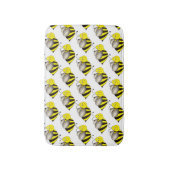 ブラックイエローカートゥーンビー（昆虫）マルハナバチミツバチ バスマット (正面縦)