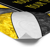 ブラックイエローガールズバレーボールチームの写真 ポスター (角)