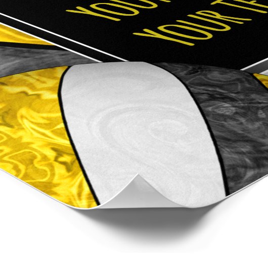 ブラックイエローガールズバレーボールチームの写真 ポスター (角)