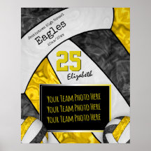 ブラックイエローガールズバレーボールチームの写真