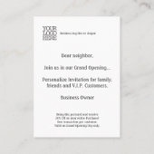 ブラックイエローグランドオープニングディスカウントカード 名刺 (裏面)