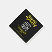 ブラックイエローグランドオープニング |ロゴ スタンダードカクテルナプキン (角)