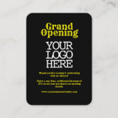 ブラックイエローグランドオープニング |ロゴ 割引カード (正面)