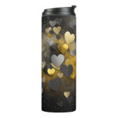ブラックイエローグレーグリッターハート タンブラー (回転左)