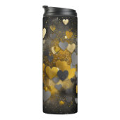 ブラックイエローグレーグリッターハート タンブラー (回転右)