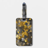 ブラックイエローグレーグリッターハート ラゲッジタグ (裏面縦)