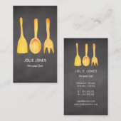 ブラックイエローケータリングシェフ食ブロガー 名刺 (正面/裏面)