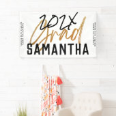 ブラックイエローゴールドフォイルグラッドイヤーカスタムシックバーン 横断幕 (インサイチュ)