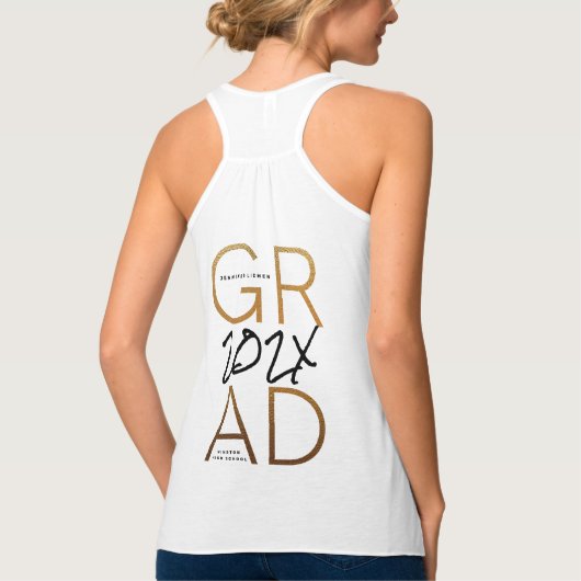 ブラックイエローゴールドフォイルグラッドイヤーカスタムシック タンクトップ (裏面)