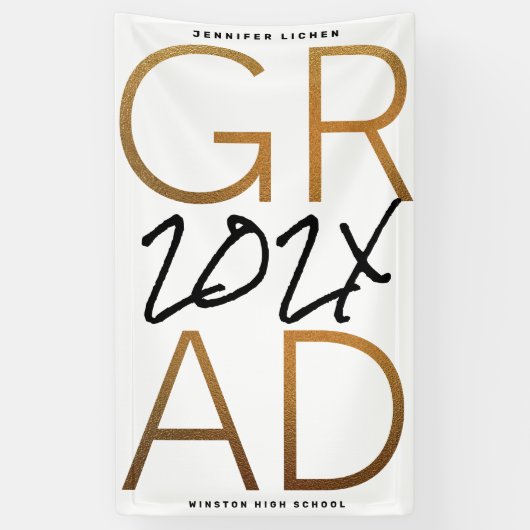 ブラックイエローゴールドフォイルグラッドイヤーカスタムシック 横断幕 (縦)